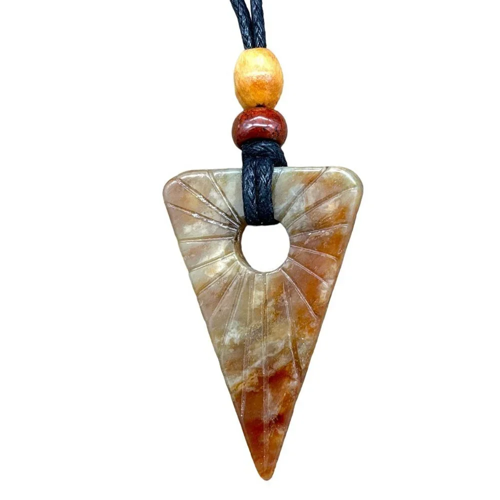 Serpentine Arrow Gemstone Necklace | Handmade